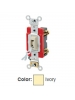 Leviton 1221-2IL - 20 Amp - 120/277 Volt - Toggle Locking Single-Pole AC Quiet Switch - Ivory